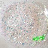 UV Sun Activated Glitter Shapes -1mm, 2mm or 3mm Dots - Pink/Lavender