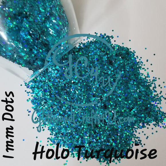 1mm Ultra Premium Polyester Dots - Holo Turquoise