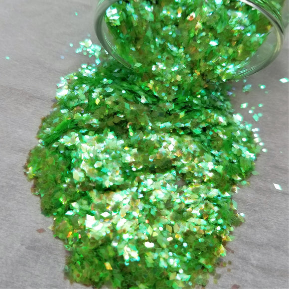 .040 Hex & Diamond Ultra Premium Fine Color Shift Iridescent Polyester Glitter Mix - Neon Kermit