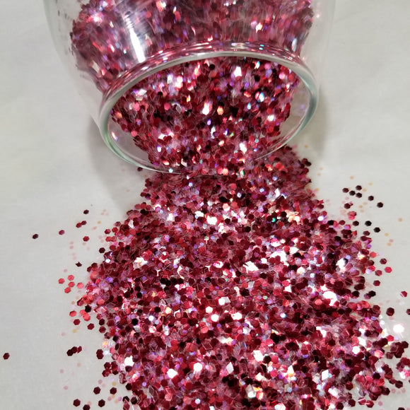 .040 & .062 Hex & Diamond Ultra Premium Metallic & Iridescent Polyester Glitter Mix - Raspberry Fields 4 Ever!