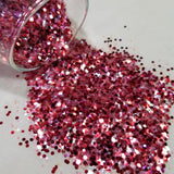.040 & .062 Hex & Diamond Ultra Premium Metallic & Iridescent Polyester Glitter Mix - Raspberry Fields 4 Ever!