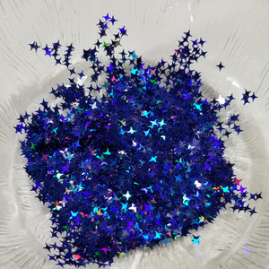 4 Point Star Glitter - Holo Sapphire