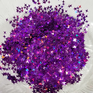 4 Point Star Glitter - Holo Poison Purple