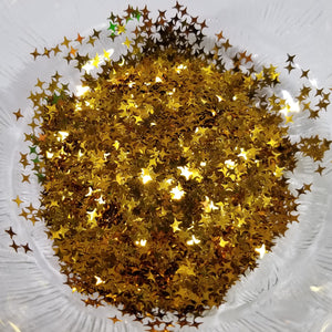 4 Point Star Glitter - Metallic Gold
