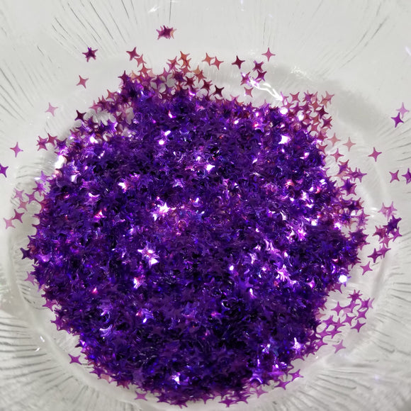 4 Point Star Glitter - Purple Iridescence