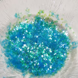 4 Point Star Glitter - Iridescent Caribbean Blue