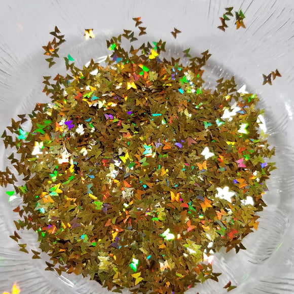 Butterfly Shape Glitter - Holo Gold