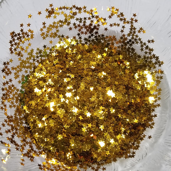 5 Point Star Glitter Shapes - Metallic Gold