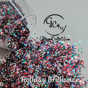 .015, 062, Hex Ultra Premium Metallic Polyester Glitter Mix - Holiday Brilliance