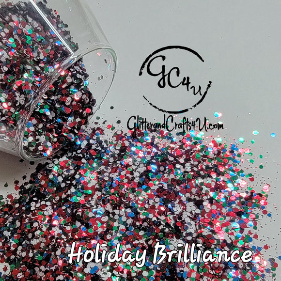 .015, 062, Hex Ultra Premium Metallic Polyester Glitter Mix - Holiday Brilliance