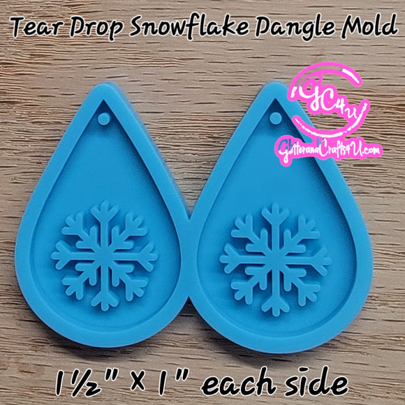 TearDrop Snowflake Dangle Earring Mold