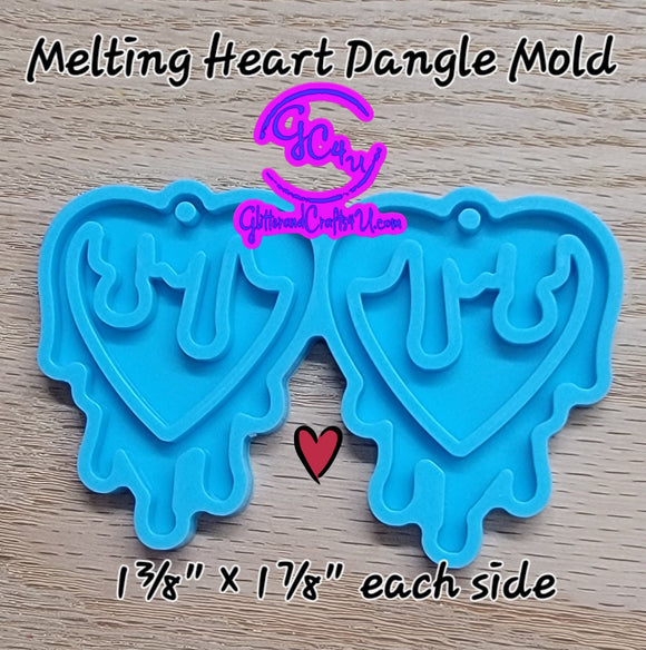 Melting Heart Dangle Earring Mold