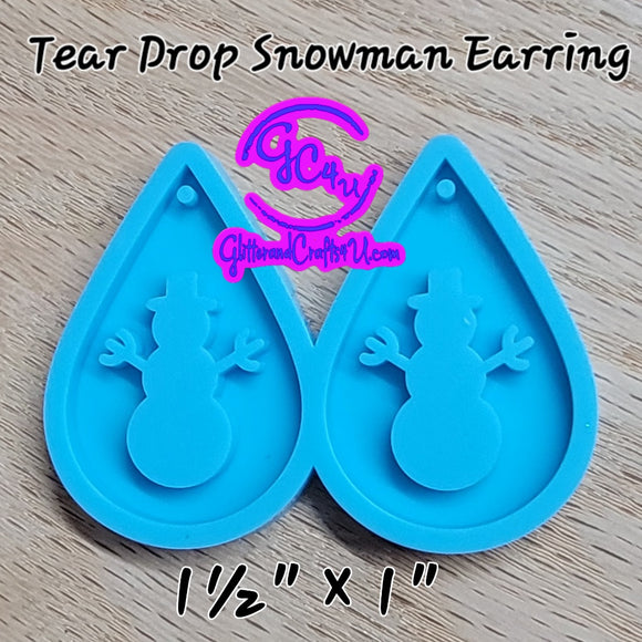 TearDrop Snowman Dangle Earring Mold