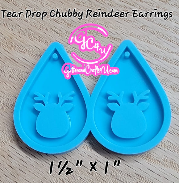 TearDrop Chubby Reindeer Dangle Earring Mold