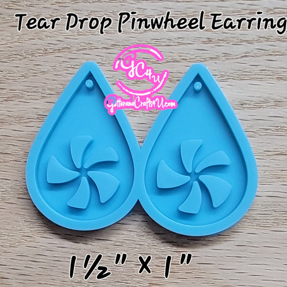 Pinwheel Tear Drop Dangle Earring Mold