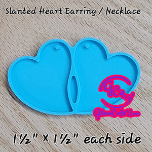 Slanted Heart Dangle Earring Mold