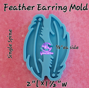 Thin Feather with Spine Earring Mold