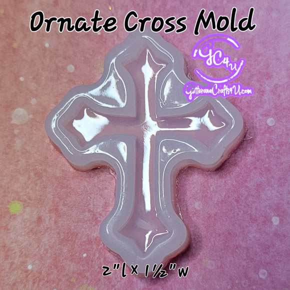 Clear Ornate Cross Mold