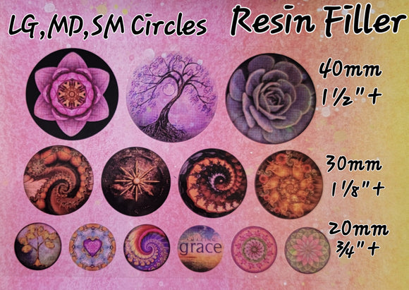 Resin Fillers LG, MD and SM Circles