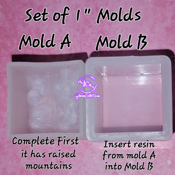 Small Square & 3D Raised Mountain Molds