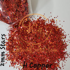 2mm Ultra Premium Polyester STARS - Holo Copper