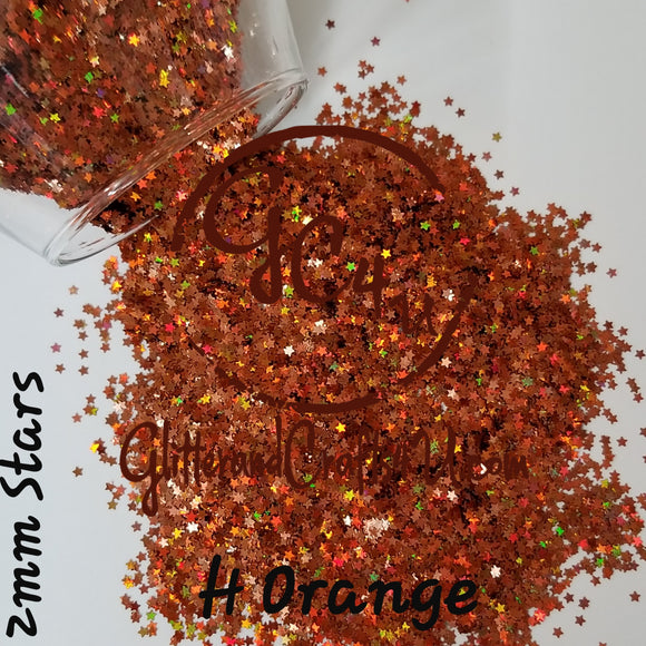 2mm Ultra Premium Polyester STARS -  Holo Orange
