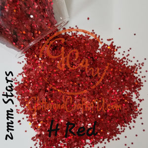 2mm Ultra Premium Polyester STARS -  Holo Red
