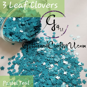 3 Leaf Clovers - Pastel Teal