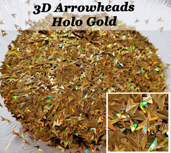 3D Arrow Head - Holo Gold