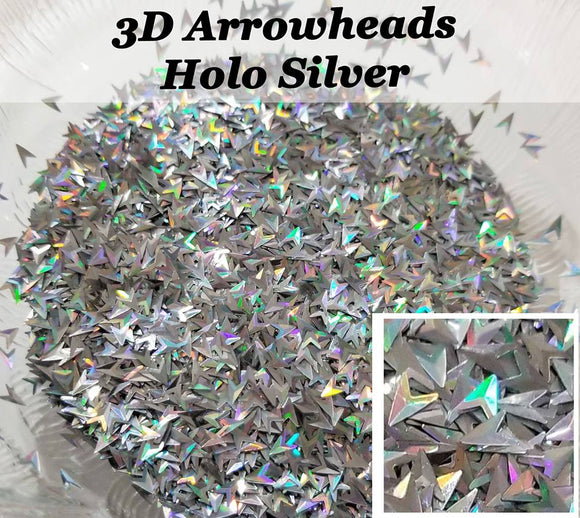 3D Arrow Head - Holo Silver