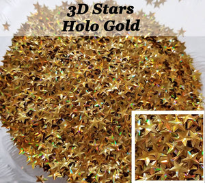 3D Stars - Holo Gold