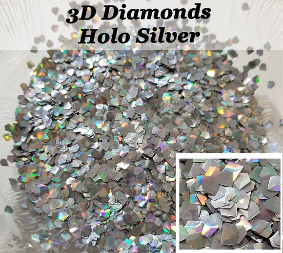 3D Diamonds - Holo Silver