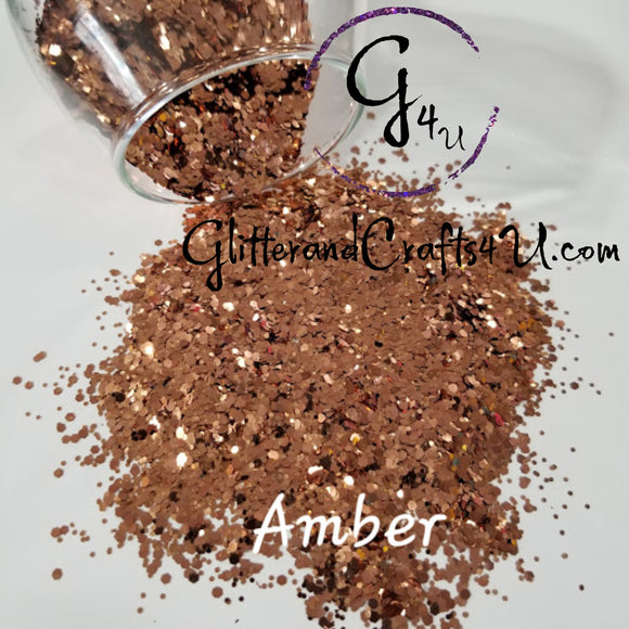 .040 & .062 Hex Ultra Premium Metallic Polyester Glitter Mix - Amber
