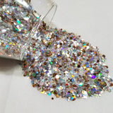 .015, .040, .062, .094 Hex & Diamond Ultra Premium Iridescent & Holographic Polyester Glitter Mix - Angel's Gold