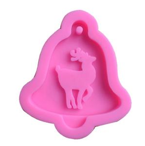 Pink Bell with Reindeer Ornament Mold