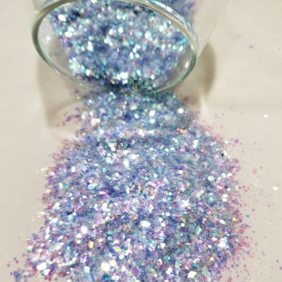 .040 Hex & Diamond Iridescent Glitter Mix - Blue Abalone