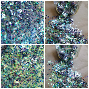 .094 & .062 Hex Ultra Premium IR Chunky Color Shift Polyester Glitter Mix - Blue Lagoon