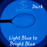 Glow in the Dark Pigment Powder - Water Based - Light Blue to Bright Blue