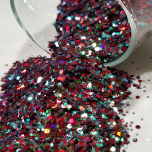 .040 & .062 Hex Ultra Premium Iridescent /Holographic Color Shift Polyester Glitter Mix - Can't Wait Til Christmas!