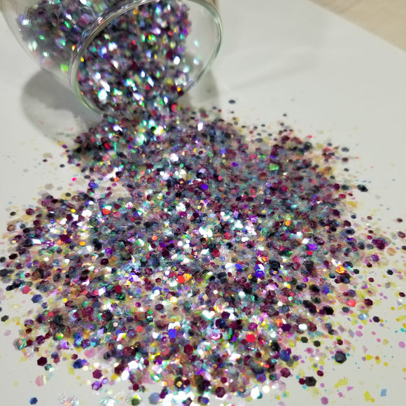 .094, .062 & Diamonds Hex Ultra Premium Chunky Polyester Glitter - Cascading Wisteria
