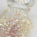 .015 - .040 Hex & Diamond Ultra Premium Iridescent Polyester Glitter Mix - Champagne & Diamonds
