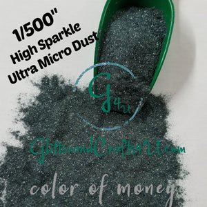 Ultra Premium Ultra Micro Dust Polyester High Sparkle Glitter 1/500" - Color of Money