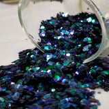 .094 & .062 Hex Ultra Premium Chunky Holographic Polyester Glitter - Dark Forest