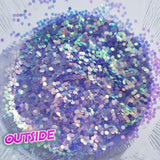 UV Sun Activated Glitter Shapes -1mm, 2mm or 3mm Dots - Blue Lavender