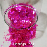 .094 & .062 Hex Ultra Premium Chunky Fluorescent Polyester Glitter - Flamingo Road
