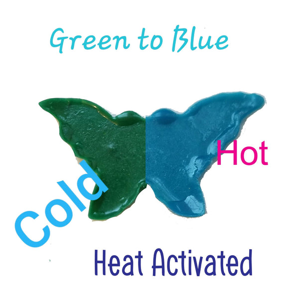 Thermochromic Pigment Powder - Heat Activated - Green to Blue