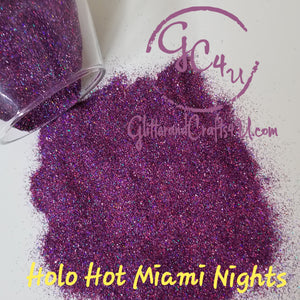 008 Ultra Premium Ultra Fine Holographic Polyester Glitter 1/128" - Holo Hot Miami Nights