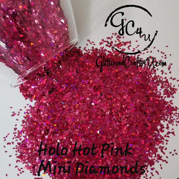 Mini Diamonds Holographic Glitter - Holo Hot Pink