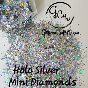 Mini Diamond Holographic Glitter - Holo Silver