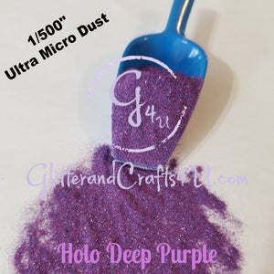Ultra Premium Ultra Micro Dust Polyester Glitter 1/500" - Holo Deep Purple